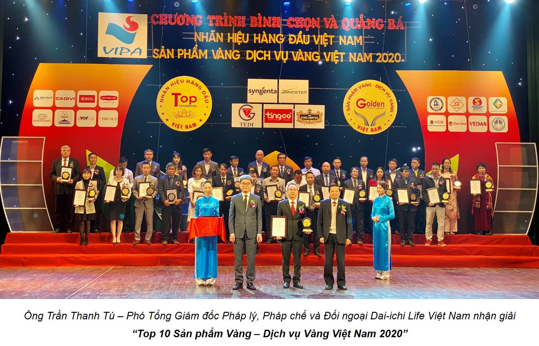 Dai-ichi Life Việt Nam đạt danh hiệu “Top 10 Sản phẩm Vàng – Dịch vụ Vàng Việt Nam 2020”
